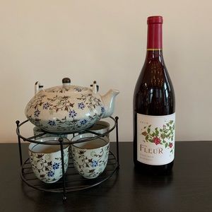 Blue and Earth tone Pier 1 tea set